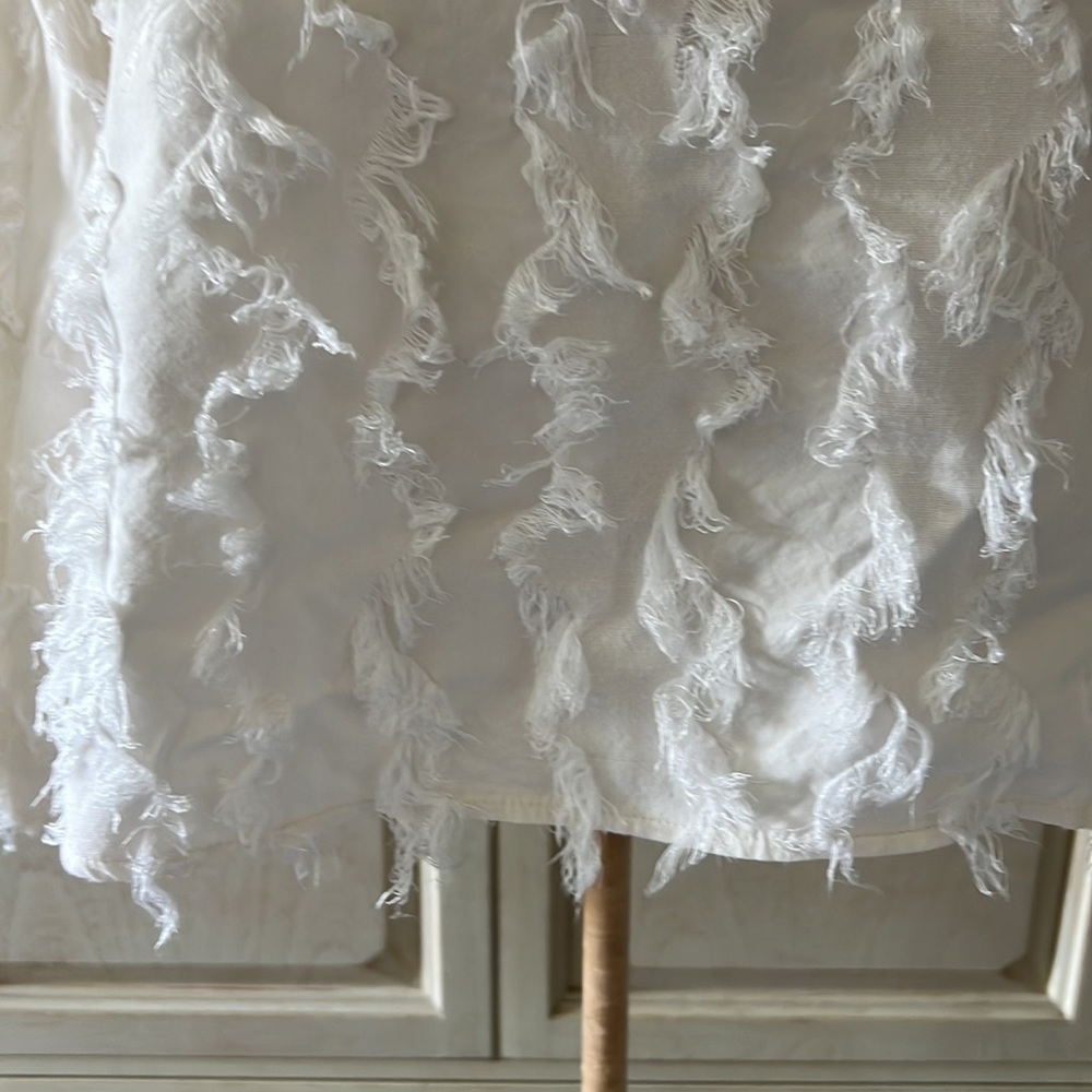 Fifteen Twenty All over Fringe top with Bell Sleeve White Small - Picture 13 of 13